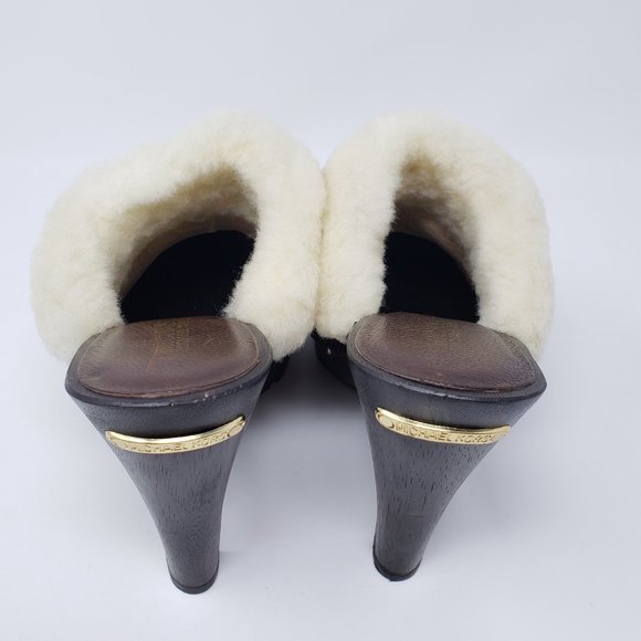 Michael Kors Brown Shearling Clogs - Picture 8 of 12